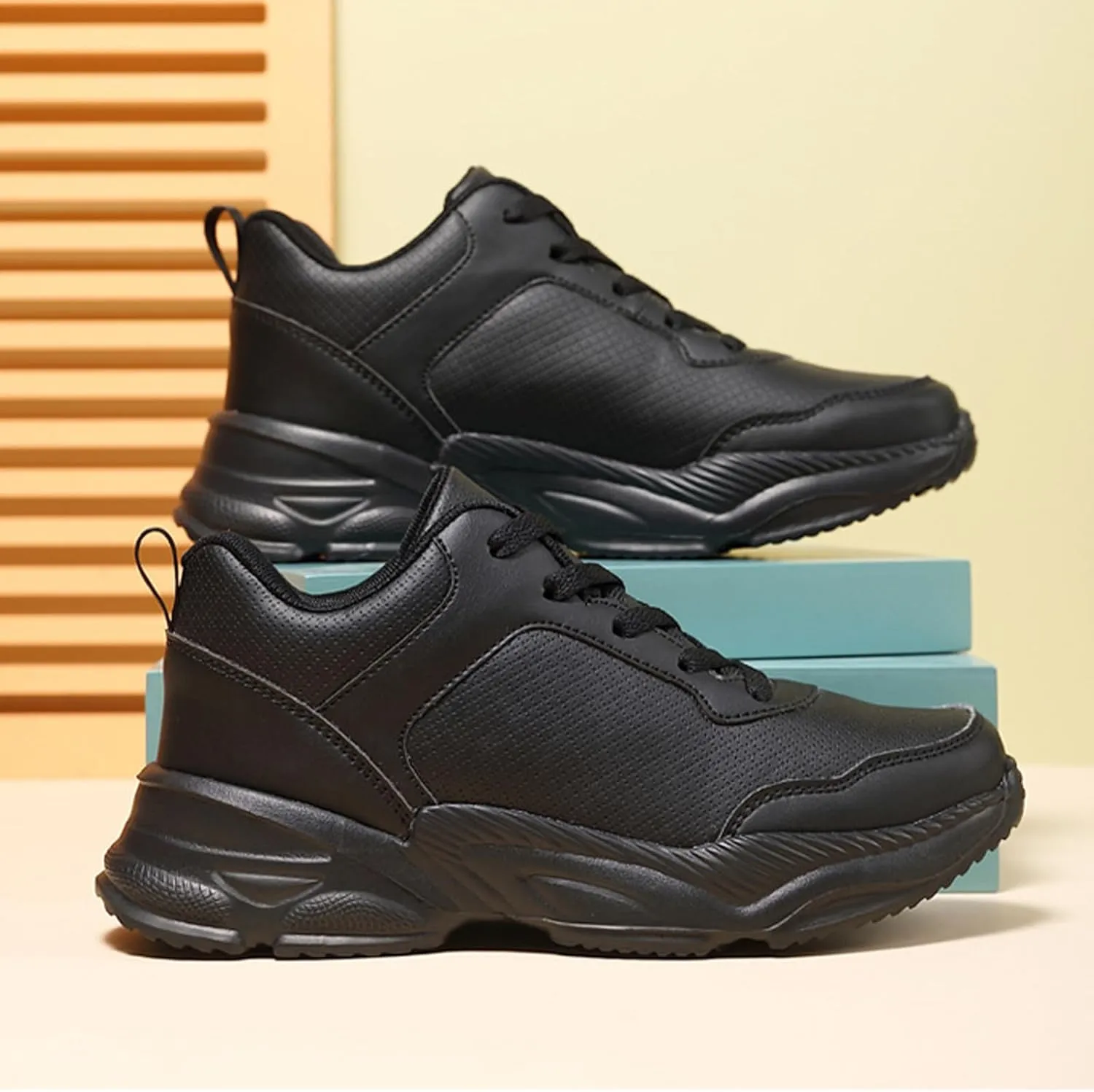Aceptolcom Chunky Sneakers for Women Fashion Platform Leather Casual Dad Shoes Comfortable Wedge Walking Sport Sneakers
