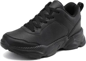 Aceptolcom Chunky Sneakers for Women Fashion Platform Leather Casual Dad Shoes Comfortable Wedge Walking Sport Sneakers