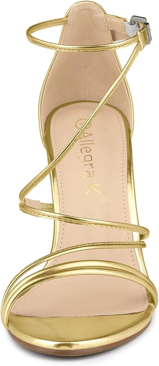 Allegra K Women's Party Strappy Stiletto High Heels Sandals