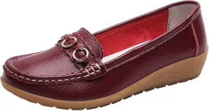 AMDBEL Leather Loafers for Women 2024, Womens Leather Loafers Classic Penny Loafers for Women Fashion Driving Moccasins Women