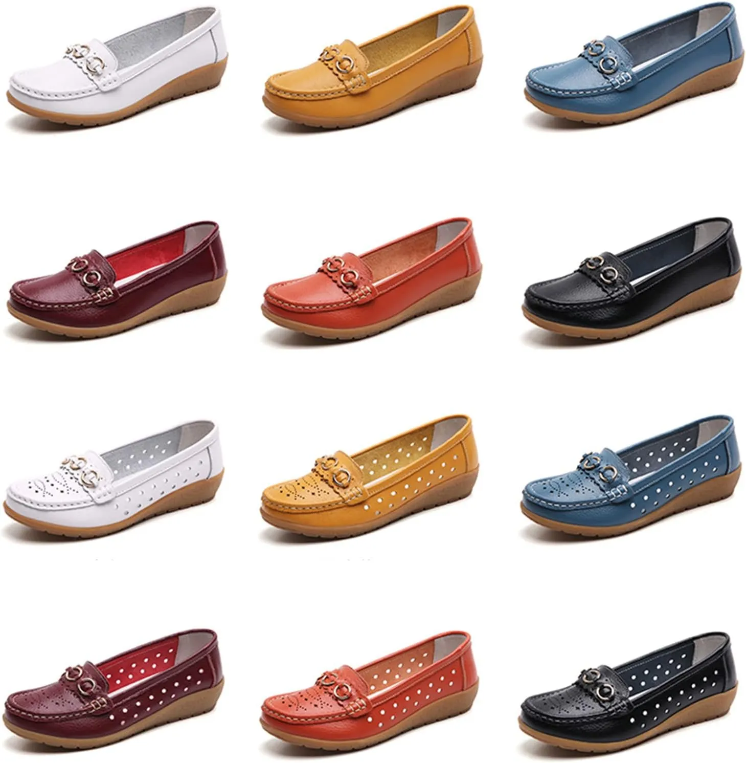 AMDBEL Leather Loafers for Women 2024, Womens Leather Loafers Classic Penny Loafers for Women Fashion Driving Moccasins Women