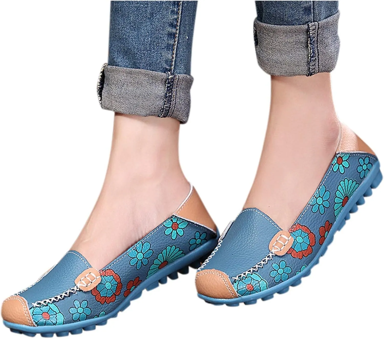 AMDBEL Leather Loafers for Women 2024, Womens Leather Loafers Classic Penny Loafers for Women Fashion Driving Moccasins Women