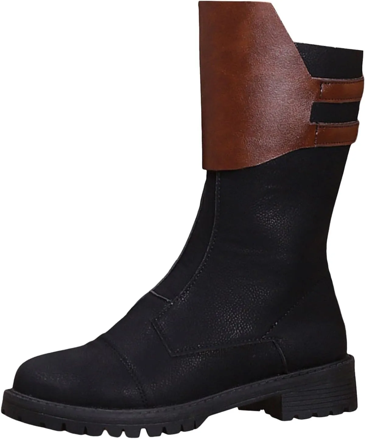 AMDBEL Mid Calf Boots for Women Low Heel Fall Boots for Women 2024 Zipper Ankle Boots Winter Ankle Booties Ladies Shoes