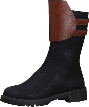 AMDBEL Mid Calf Boots for Women Low Heel Fall Boots for Women 2024 Zipper Ankle Boots Winter Ankle Booties Ladies Shoes