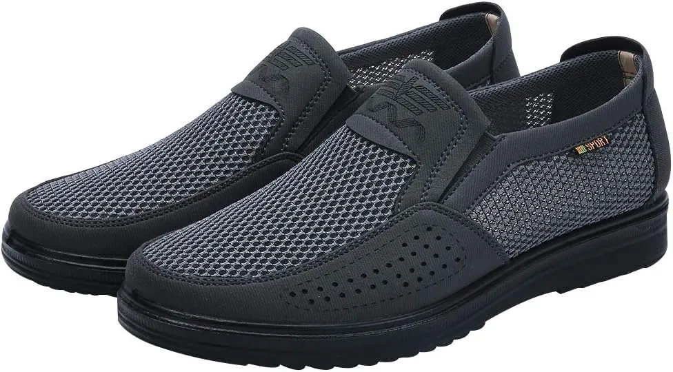 ANUFER Mens Summer Breathable Mesh Loafers Driving Shoes Lightweight Casual Sneakers