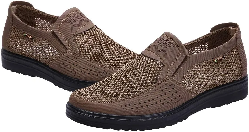 ANUFER Mens Summer Breathable Mesh Loafers Driving Shoes Lightweight Casual Sneakers