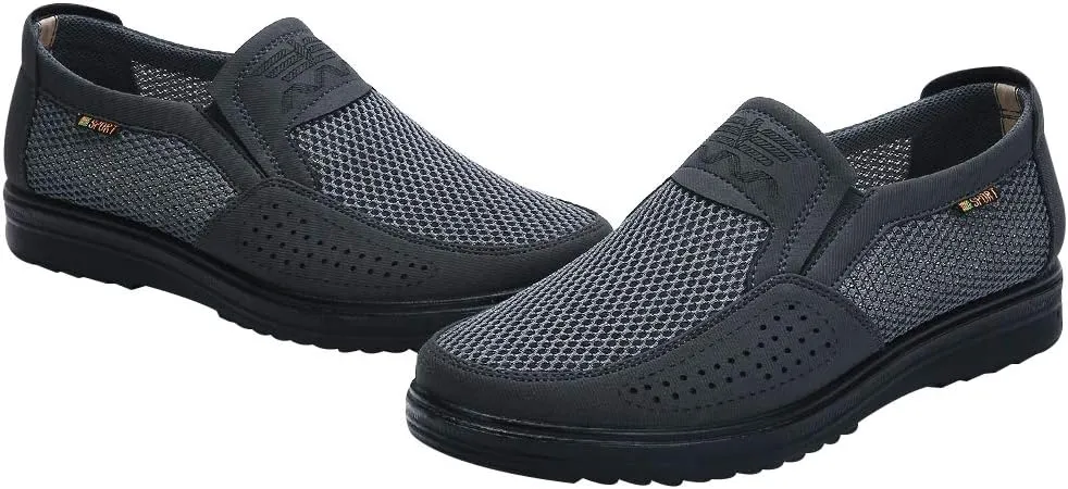 ANUFER Mens Summer Breathable Mesh Loafers Driving Shoes Lightweight Casual Sneakers