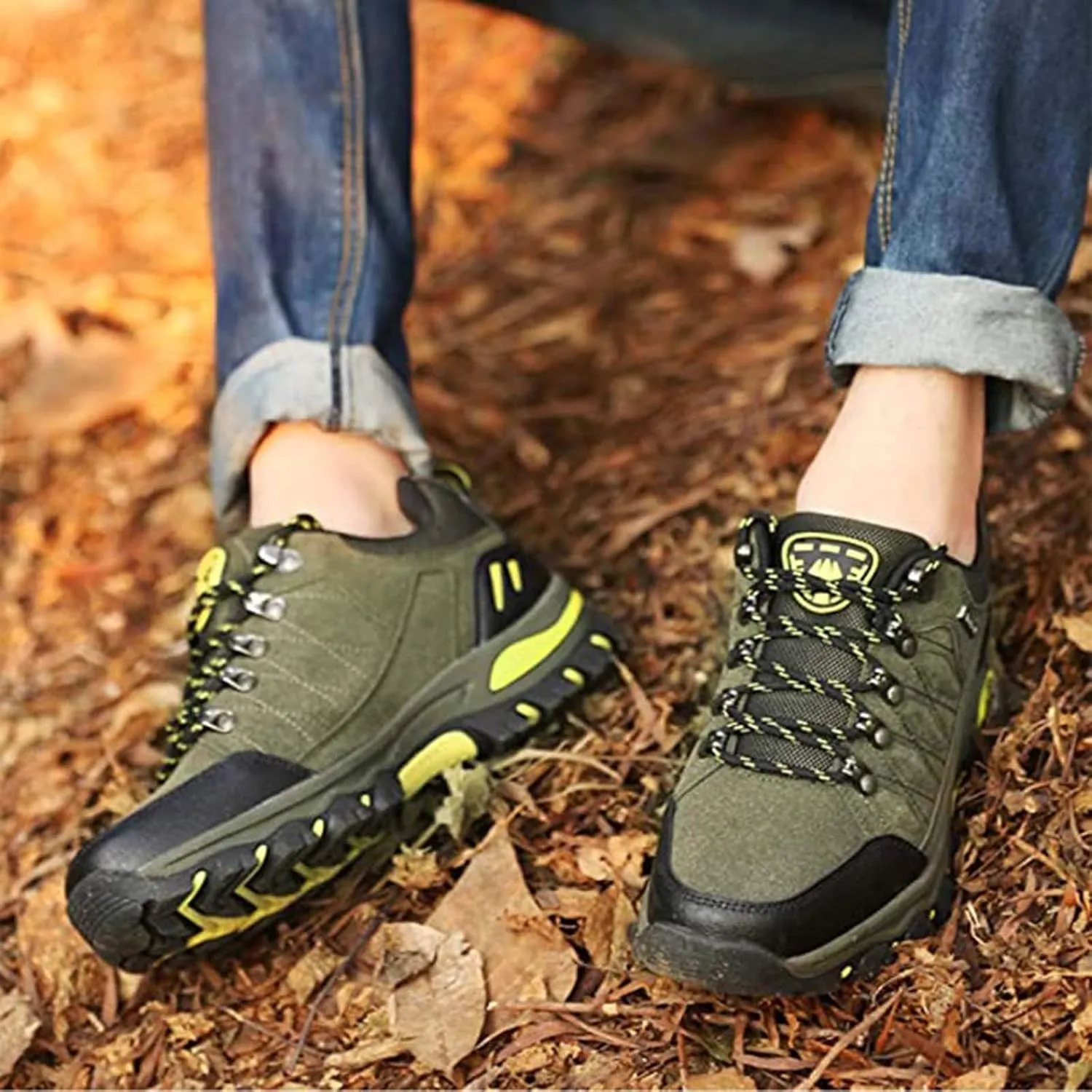 Arch Support Hiking Shoes for Men Lightweight Breathable Slip on Running Shoe Non Slip Work Sport Shoes for Men