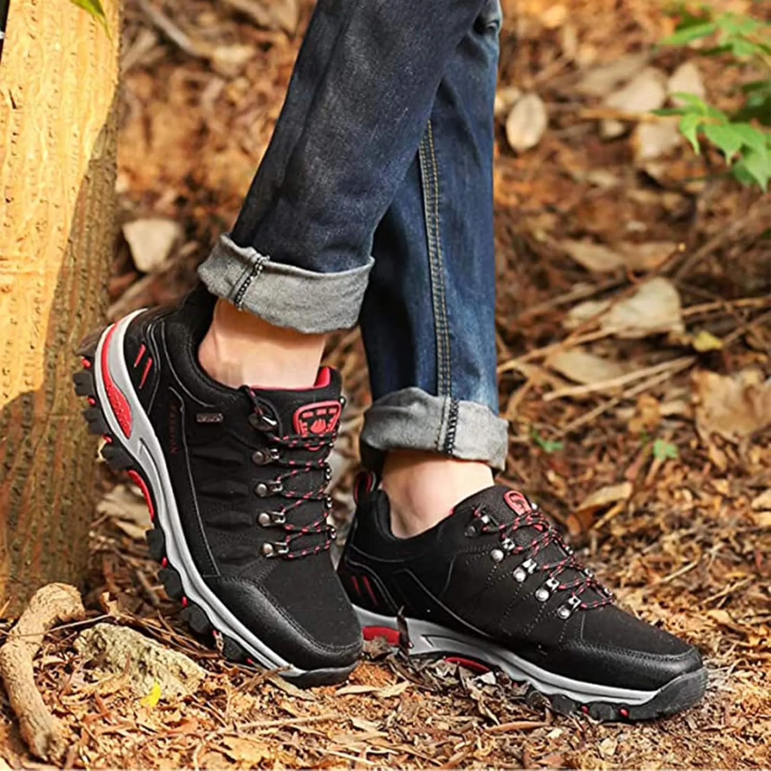 Arch Support Hiking Shoes for Men Lightweight Breathable Slip on Running Shoe Non Slip Work Sport Shoes for Men