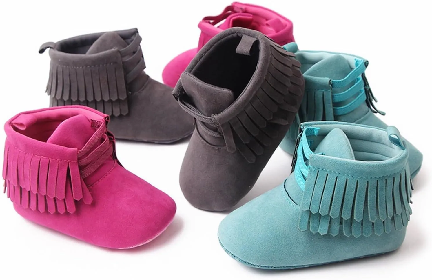 Baby Girls Boys Snow Boots Soft Sole Warm Winter Booties Anti Slip Toddler Newborn Shoes High Heels Tassel Booties