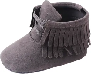 Baby Girls Boys Snow Boots Soft Sole Warm Winter Booties Anti Slip Toddler Newborn Shoes High Heels Tassel Booties