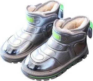 Baby Infant Boys Open Toe Loafers Snow Booties Leather Non Slip Ski Shoes Ankle Fashion Sport Boots Winter Warm Casual