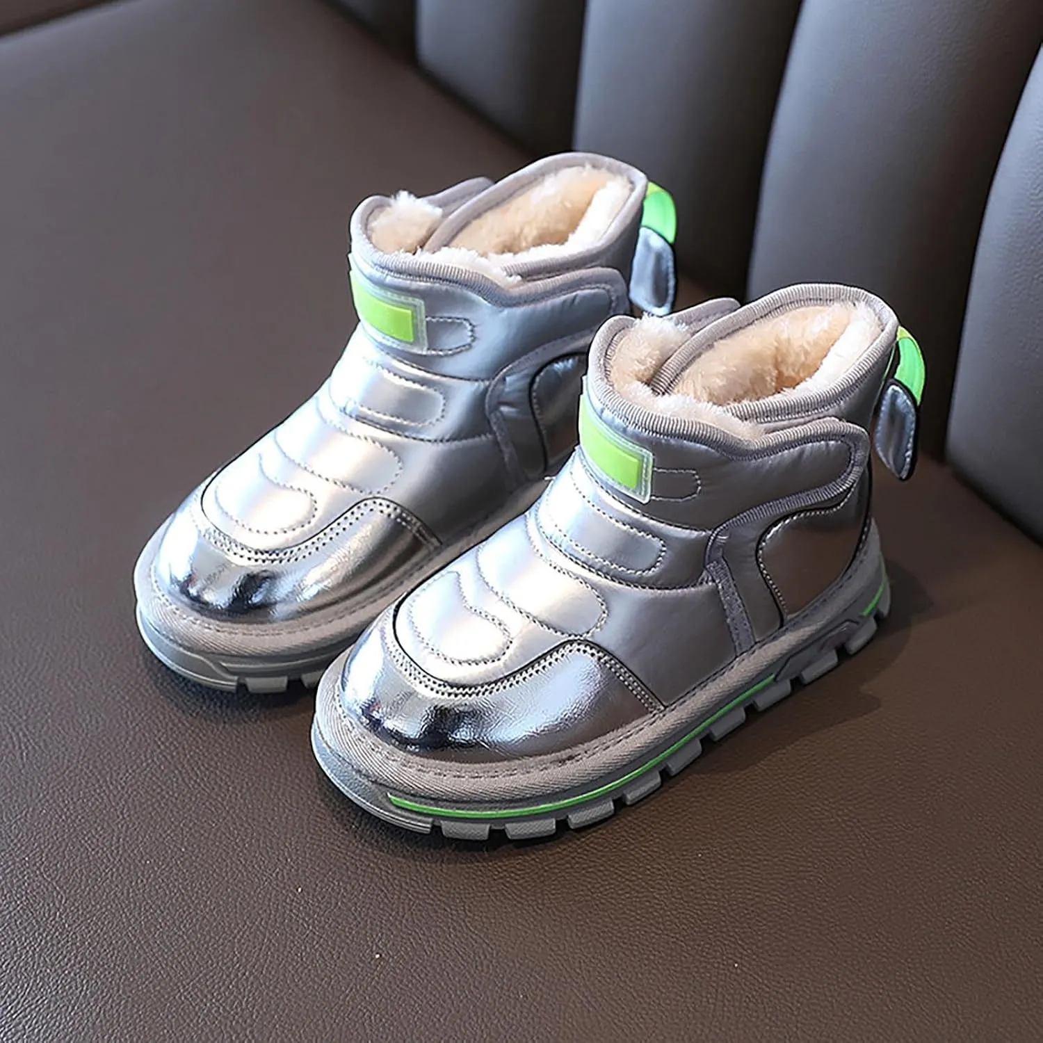 Baby Infant Boys Open Toe Loafers Snow Booties Leather Non Slip Ski Shoes Ankle Fashion Sport Boots Winter Warm Casual