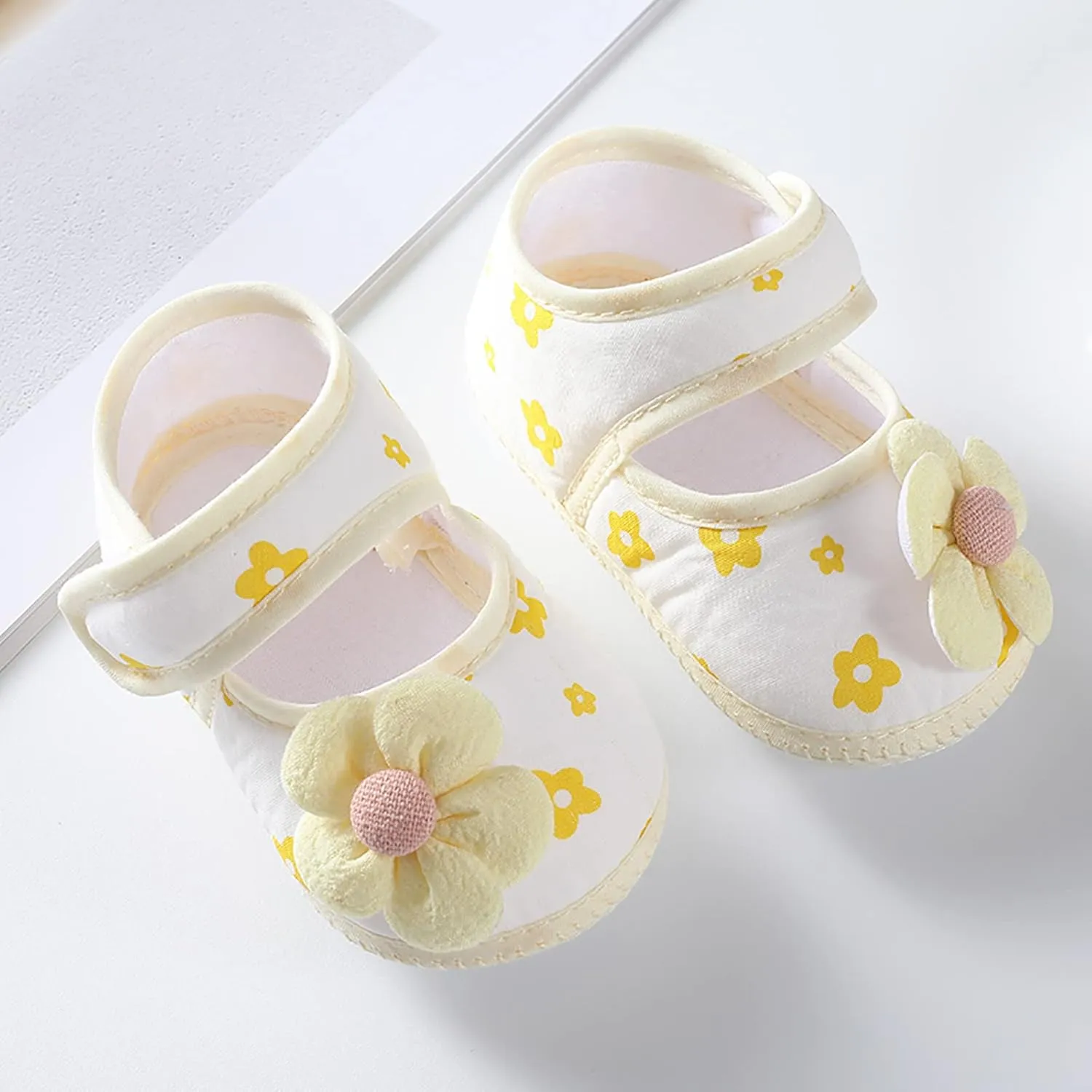 Baby Walking Shoes, 0-12 Months Newborn Baby Girls Soft First Walking Shoes Summer Cute Flowers Flat Sandals Slipper