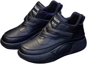 Black Sneakers for Women Fashion Platform Hiking Shoes Round Toe Lace Up Outdoor Running Sneaker Casual Footwear