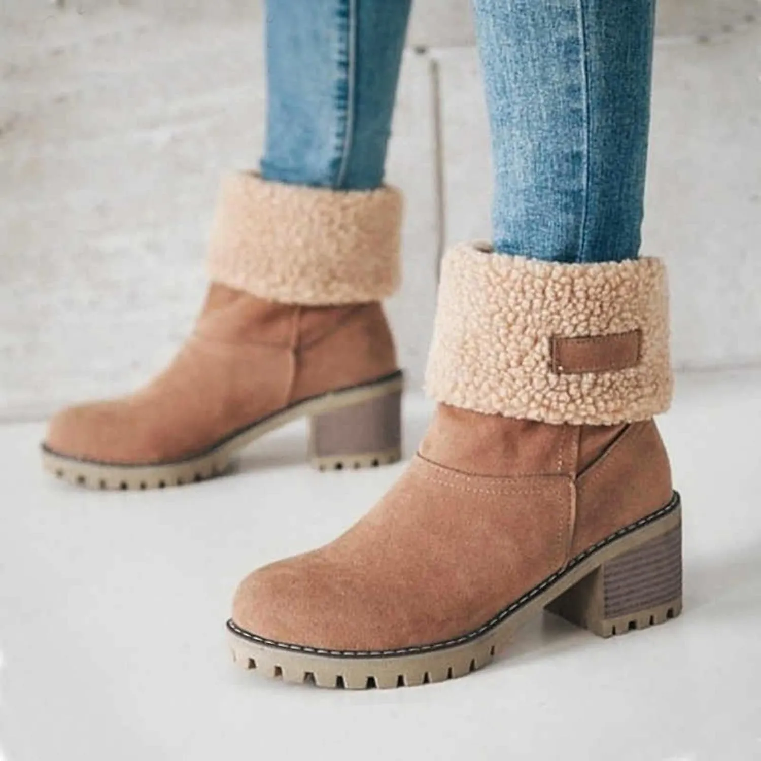 Boots for Women 2024 Winter Warm Snow Boots Ladies Casual Fashion Booties Ankle Boots Shoes Female Mid Calf Boots