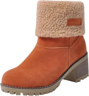 Boots for Women 2024 Winter Warm Snow Boots Ladies Casual Fashion Booties Ankle Boots Shoes Female Mid Calf Boots