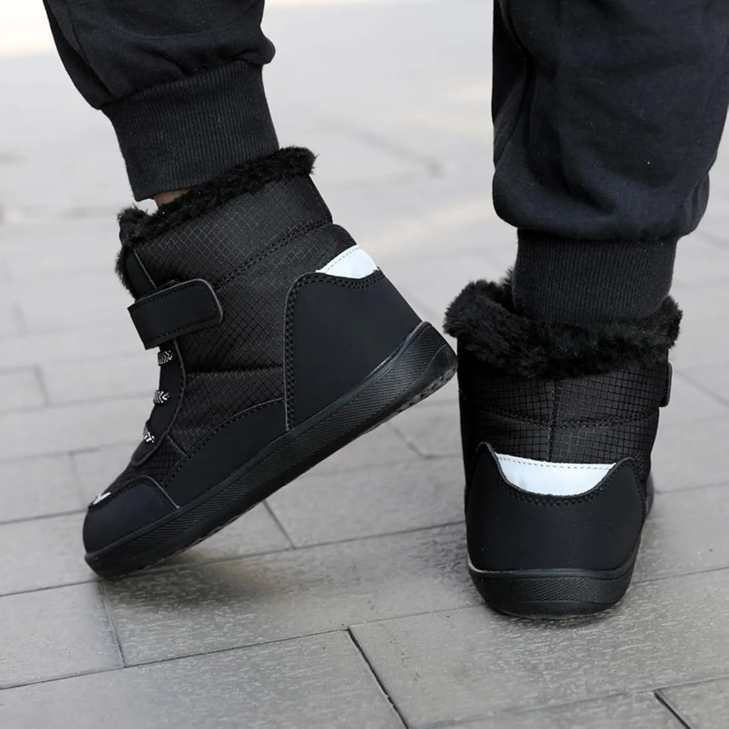 Boys Girls Barefoot Winter Boots With Wide Toe Box Slip Drop Sole Ankle Winter Snow Boots For Boys Size 5 Shoes