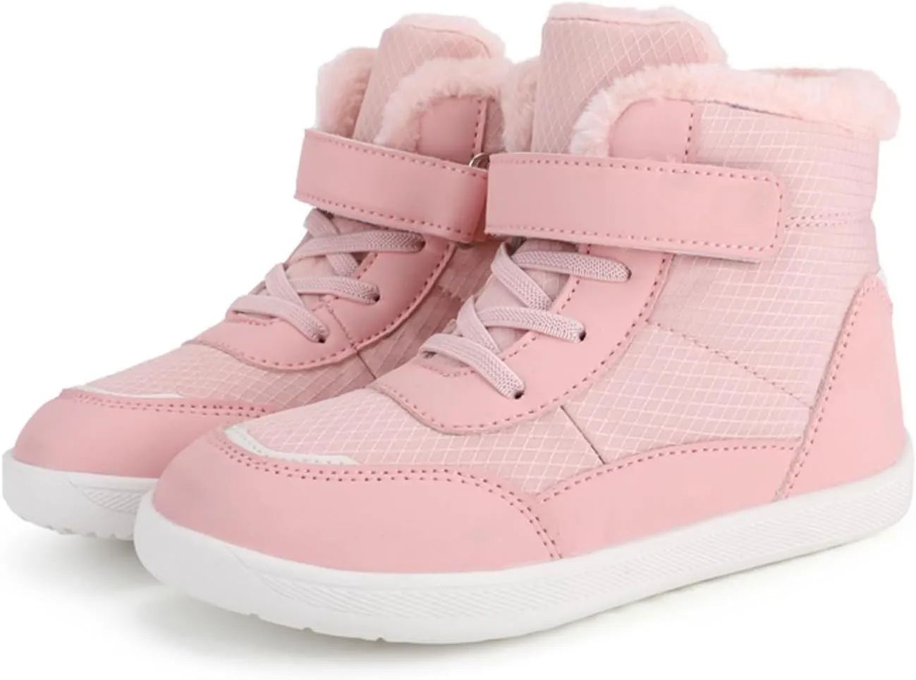 Boys Girls Barefoot Winter Boots With Wide Toe Box Slip Drop Sole Ankle Winter Snow Boots For Boys Youth Casual Boots