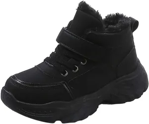 Boys Girls Snow Ankle Boots Winter Slip On Warm  Lined Lightweight Water-Proof Cold Girls Knee Boots Size 2