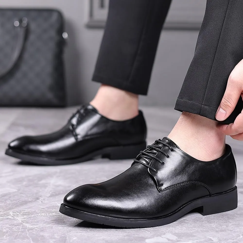 Business Oxford Shoes for Men Men's Leather Shoes lace up Breathable Business Dress Mens Shoes outdoor brogue Hand Casual Leather Shoes Men