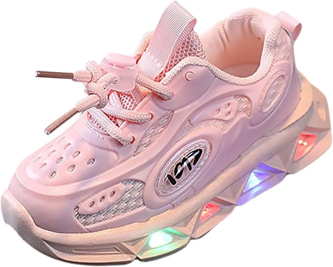 Cartoo𝐧 Illuminated Sneakers for Outdoor Sports and Running with Breathable Design Light Up Shoes for Toddler Girls