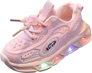 Cartoo𝐧 Illuminated Sneakers for Outdoor Sports and Running with Breathable Design Light Up Shoes for Toddler Girls
