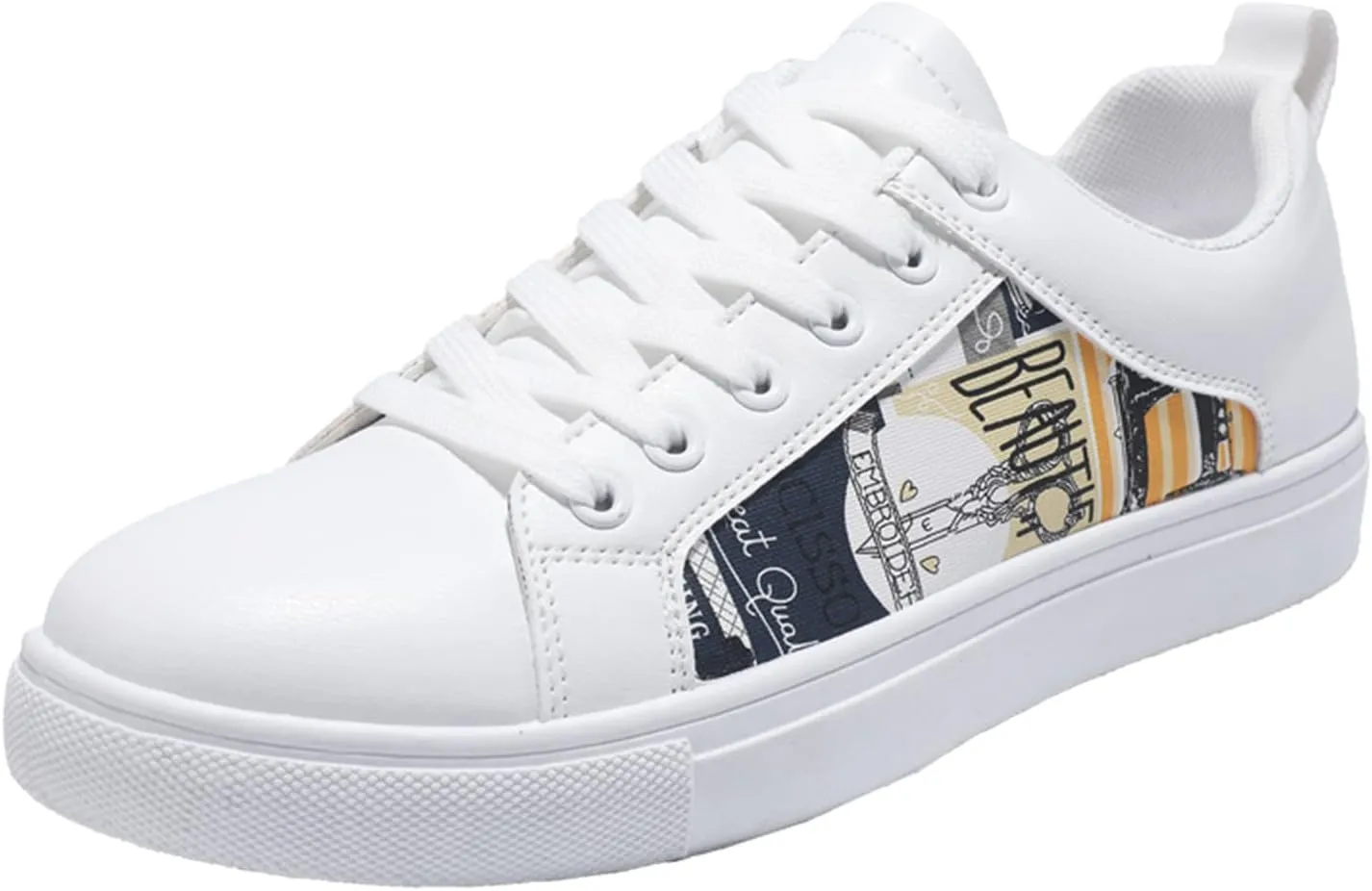Casual Sneakers for Women Outdoor Trainers Zapatos OrtopéDicos De Mujer para El Trabajo 6 1/2 Wide Width Women Flat Shoes Casual White Sneakers for Women Womens Non Slip Work Shoes Slip Ons