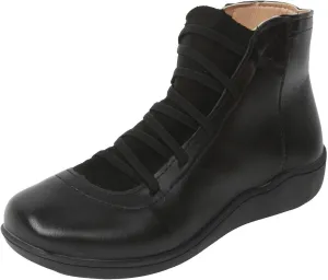 Cathalem Ankle Boots for Women, Womens Arch Support Low Heel Fashion Lace Up Zipper Booties Casual Walking Short Booties