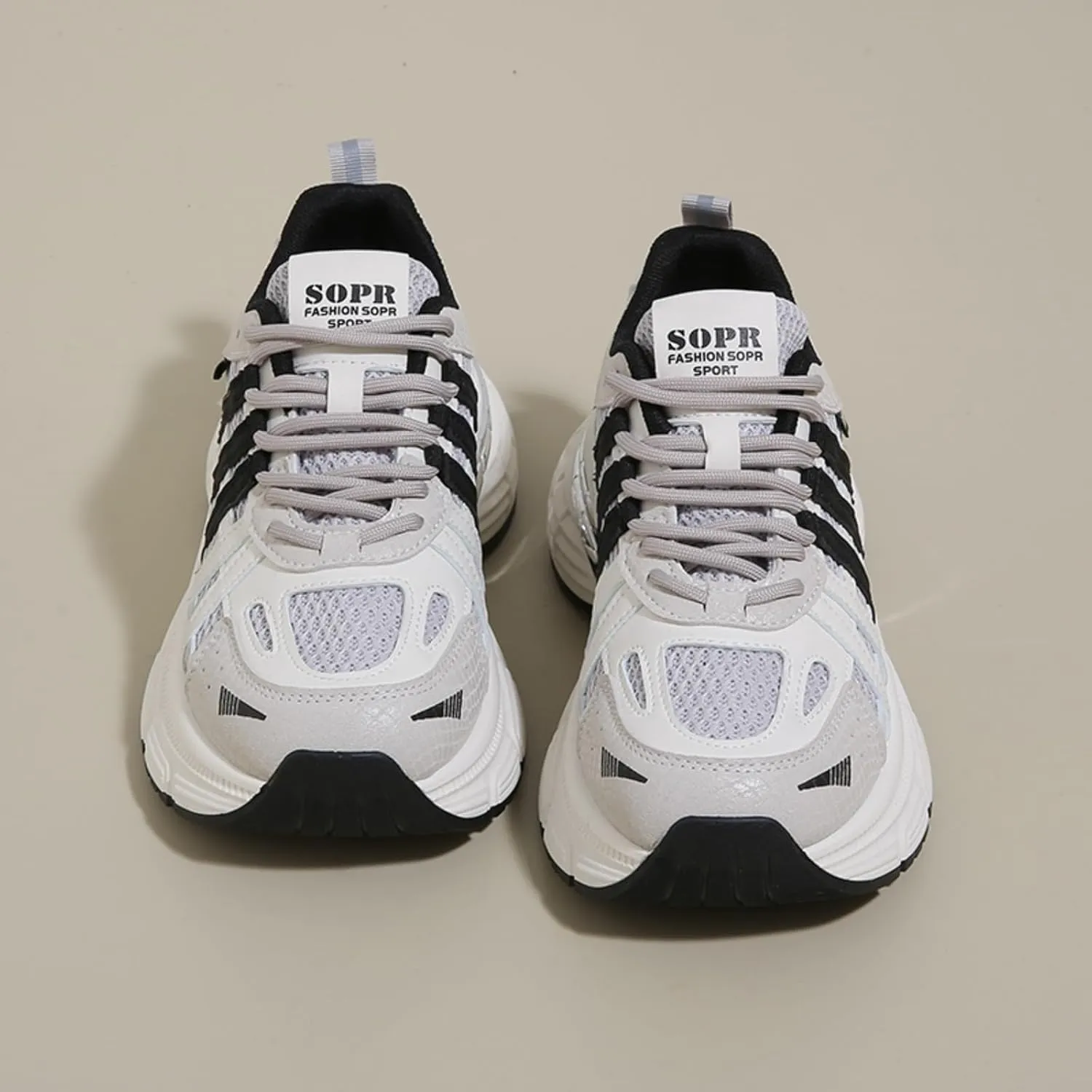 Chunky Sneakers for Women, Womens Fashion Sneakers, Lightweight Leather Sneakers for Women, Comfortable Casual Lace-Up Breathable Dad Shoes