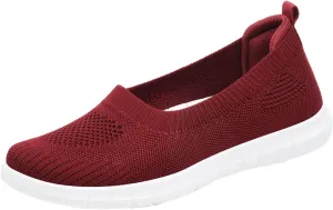 CsgrFagr Women Breathable Lace Up Shoes Flats Casual Shoes Unisex Lightweight Work Shoes Sporty Breathable Slip Work Trainers Casual Suede Dress Shoes (Red, 7.5)