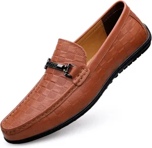 Dress Shoes for Men Men's Casual Leather Shoes Summer Breathable Slip-on Soft Leather Men's Lazy Loafers