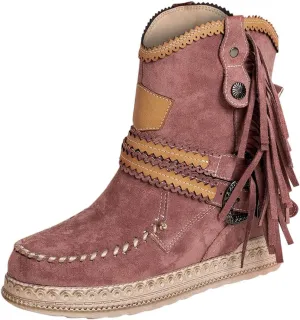 Eduavar Cowboy Boots for Women Cowboy Style, Western Boots Women Tassel Boots Western Ankle Booties Square Toe Platform Boots