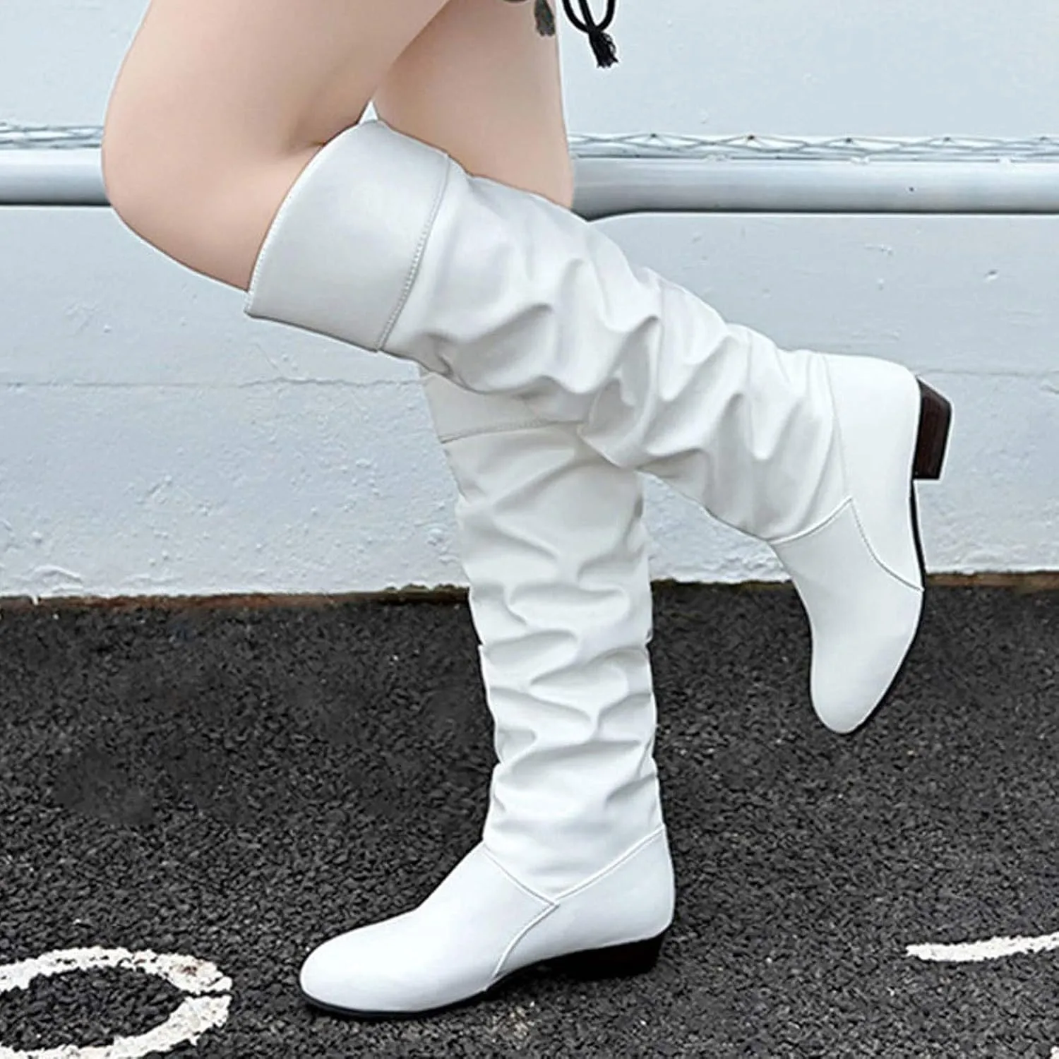 Extra Wide Calf Western Boots for Women Plus Size Dressy Boots Women 2 Inch Knee High Black Cowgirl Boots Wide Calf No Heel Womens Brown Leather Shoes Cowboy Boots for Women Booties and Mid Calf