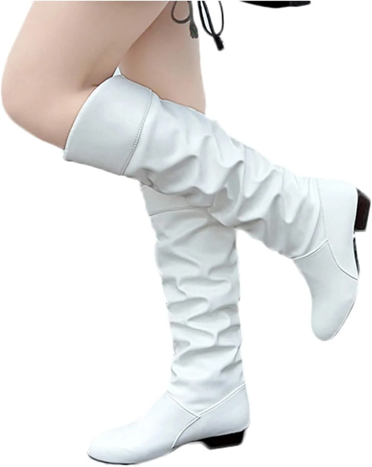 Extra Wide Calf Western Boots for Women Plus Size Dressy Boots Women 2 Inch Knee High Black Cowgirl Boots Wide Calf No Heel Womens Brown Leather Shoes Cowboy Boots for Women Booties and Mid Calf