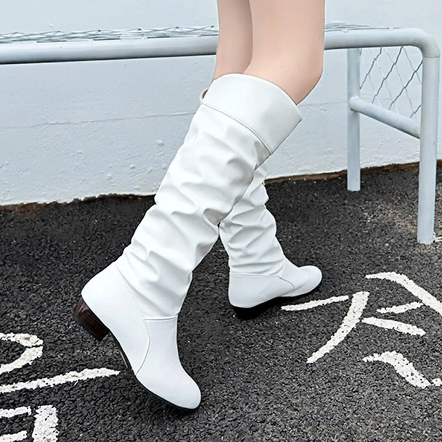 Extra Wide Calf Western Boots for Women Plus Size Dressy Boots Women 2 Inch Knee High Black Cowgirl Boots Wide Calf No Heel Womens Brown Leather Shoes Cowboy Boots for Women Booties and Mid Calf