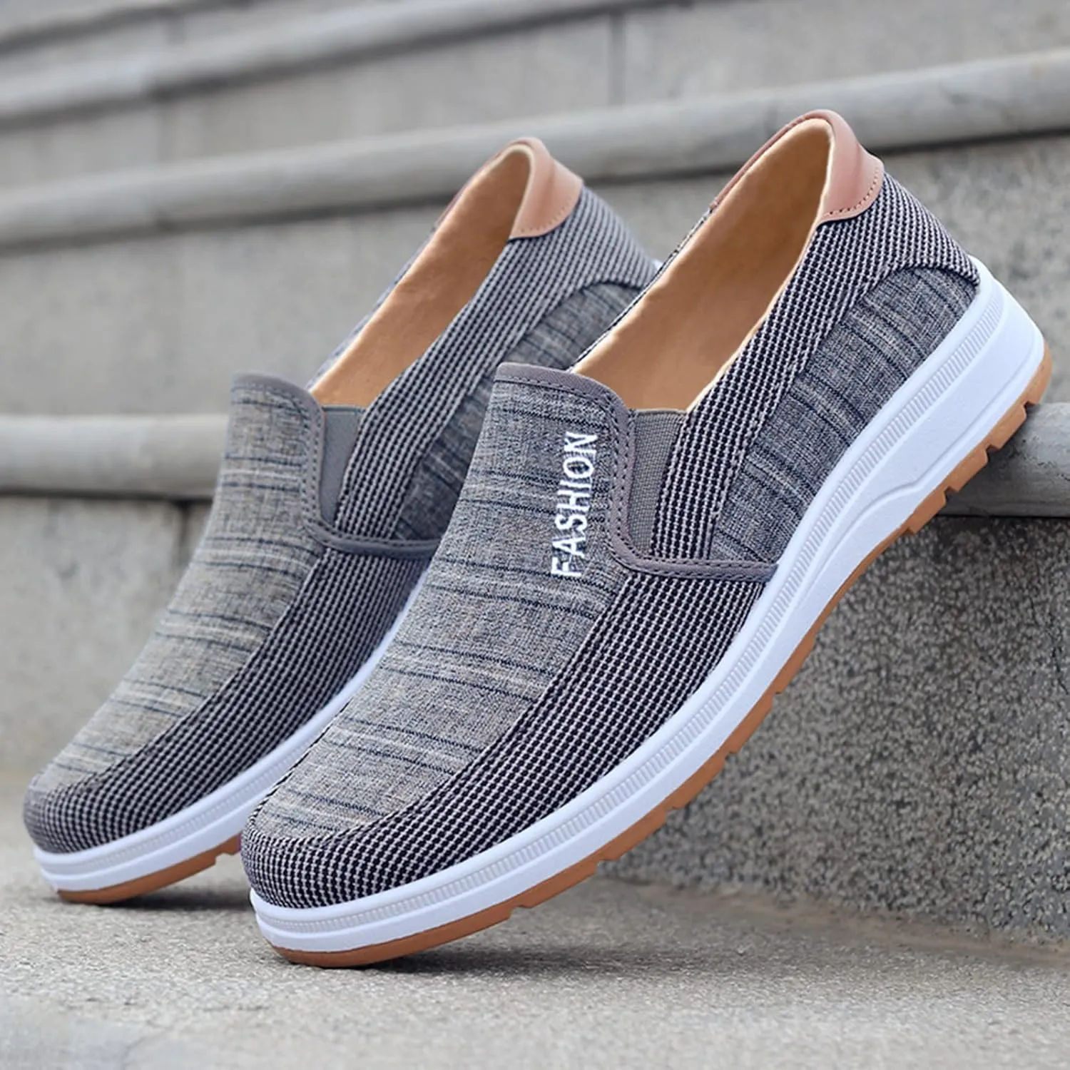 Fashion All Season Men Casual Shoes Flat Bottom Round Toe Non Slip Cloth Solid Color Mens Casual Shoes