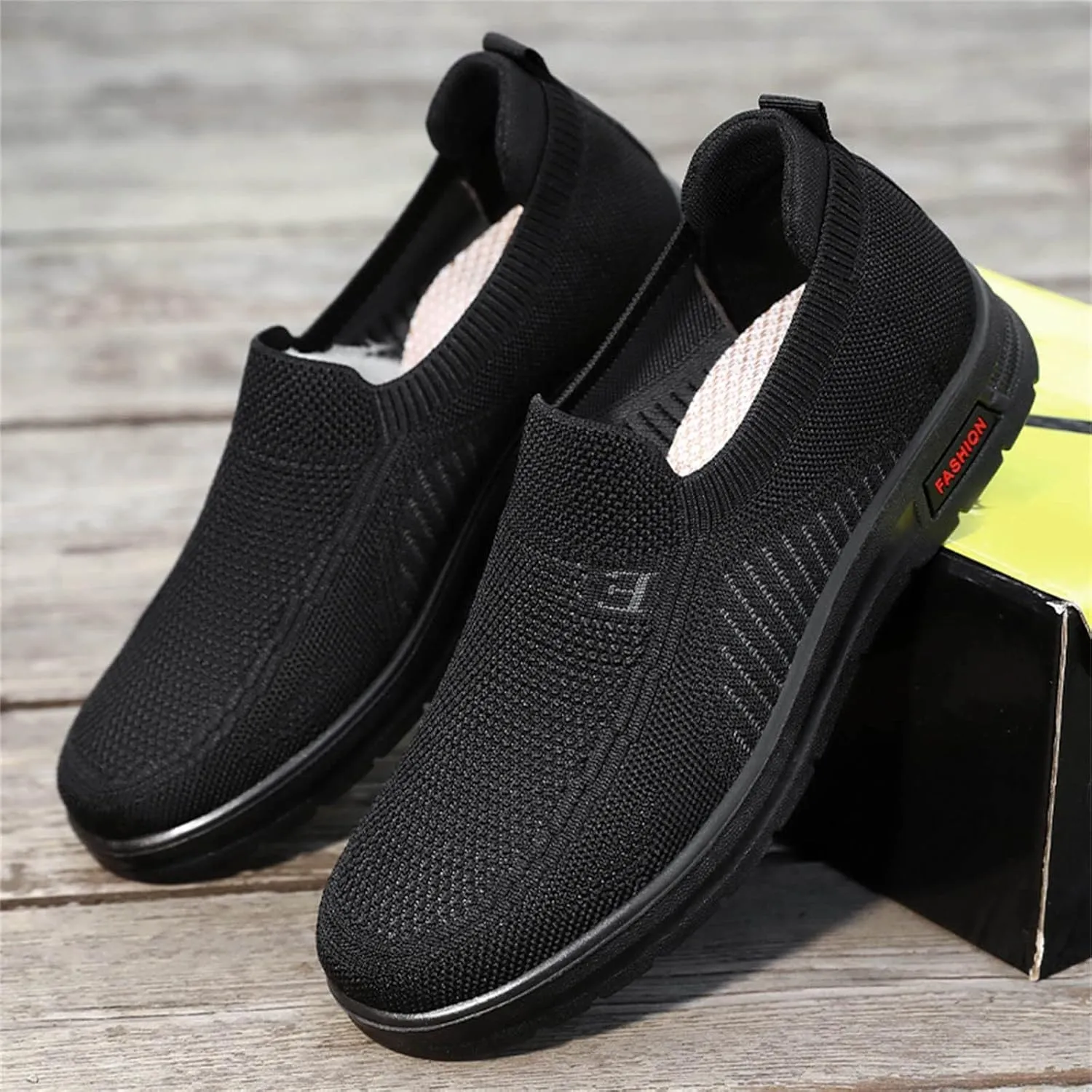 Fashion Summer and Men Fly Woven Mesh Flat Slip On Comfortable Sneaker Booties for Men