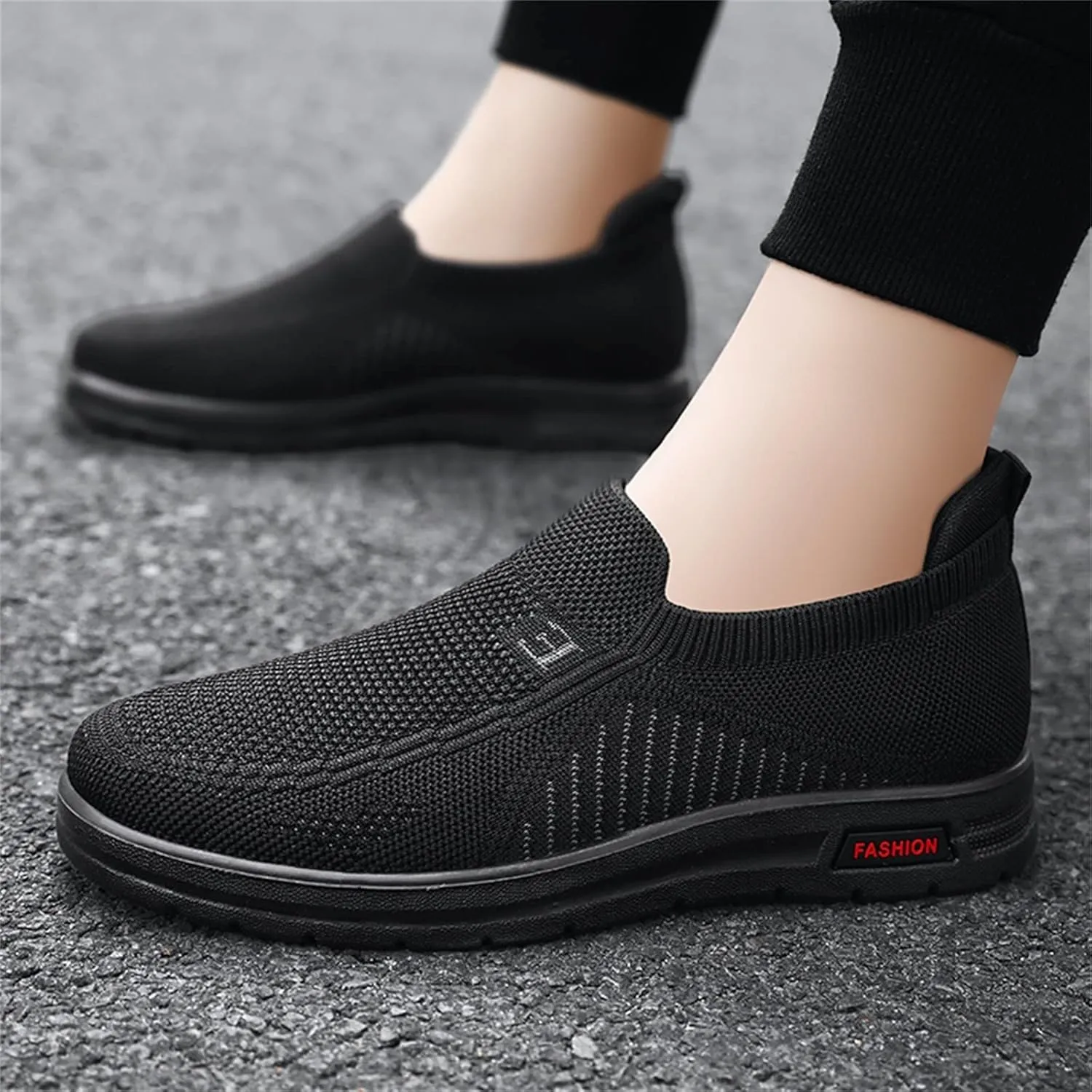 Fashion Summer and Men Fly Woven Mesh Flat Slip On Comfortable Sneaker Booties for Men