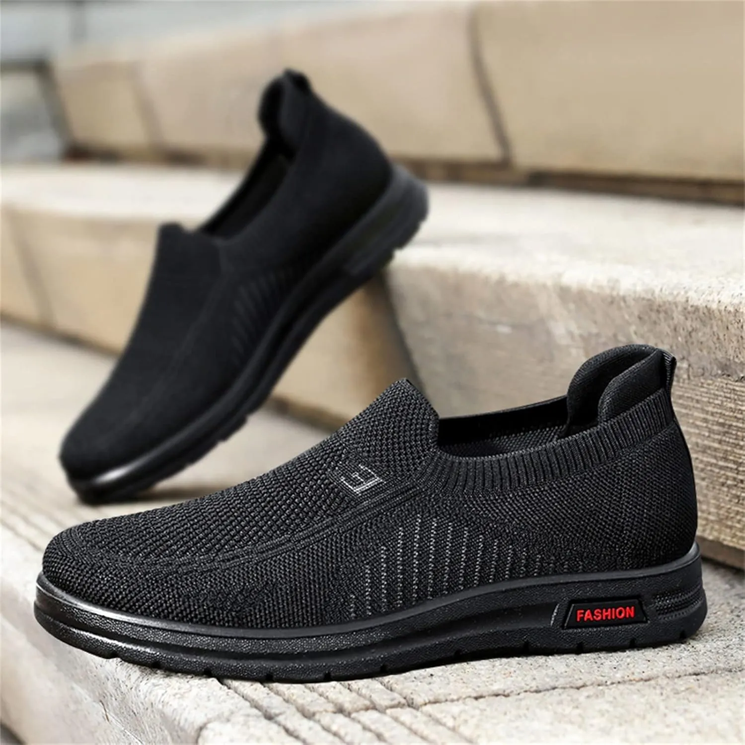 Fashion Summer and Men Fly Woven Mesh Flat Slip On Comfortable Sneaker Booties for Men