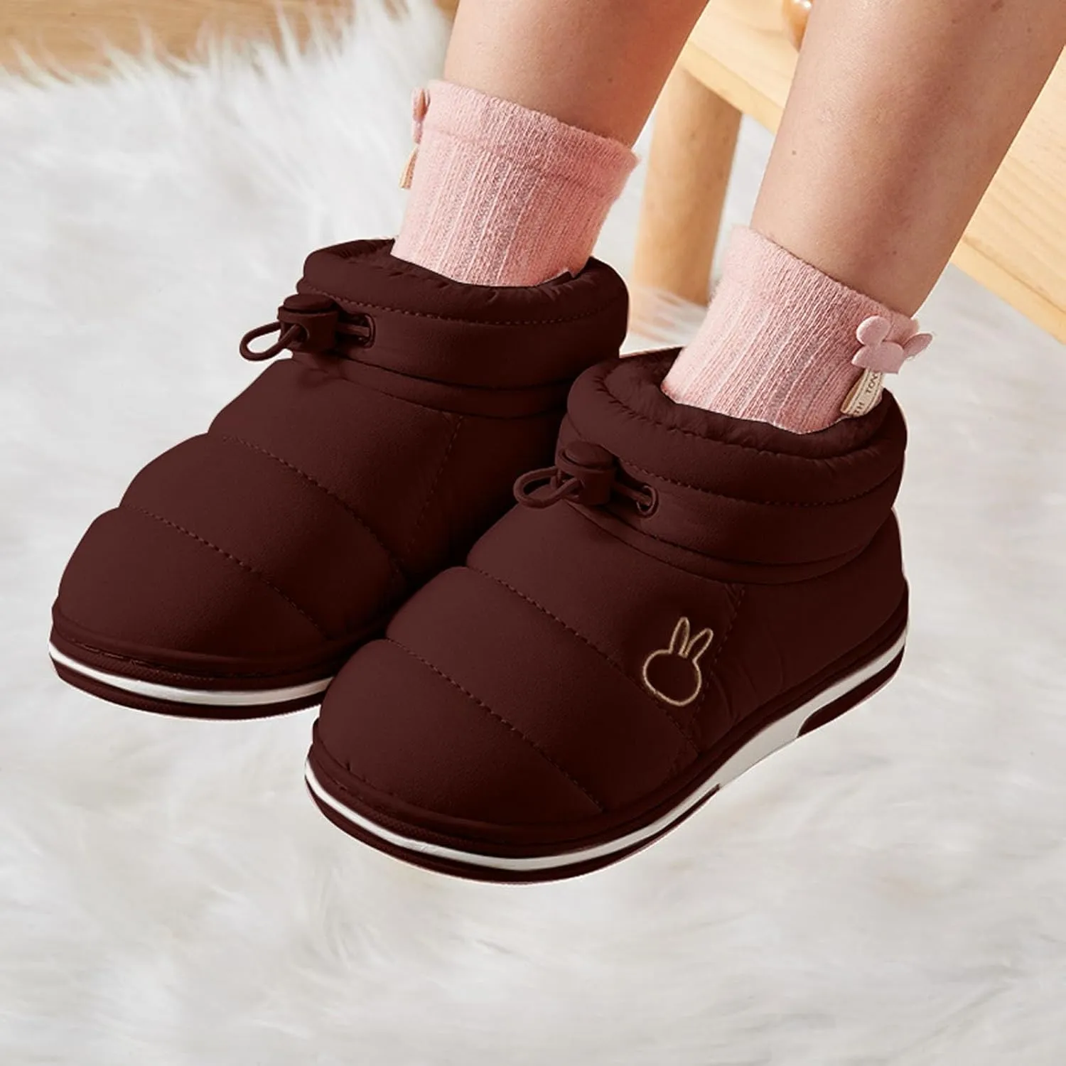 Fashion Winter Toddler Baby Boots Cozy Fleece Warm Ankle Boots Flat Bottom Non Slip Round Toe Girls Fringe Boots 13