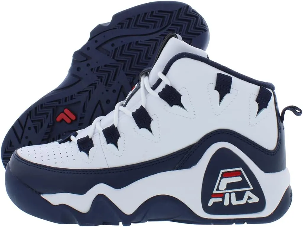 Fila Boy's Grant Hill 1 (Big Kid) White Navy Red 4 Big Kid M