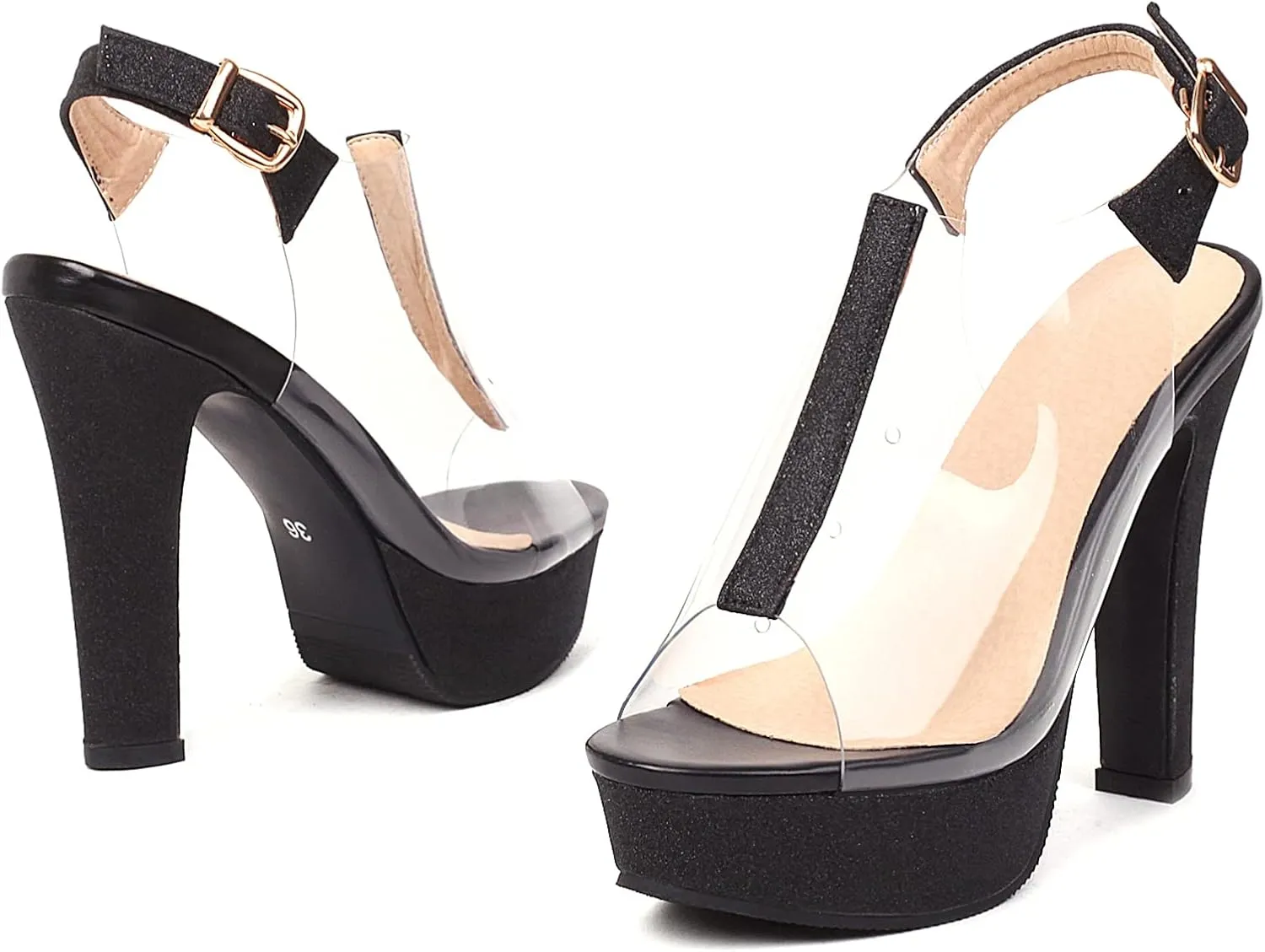 Gicoiz Bride Peep Toe High Heels Platform Wedding Sandals