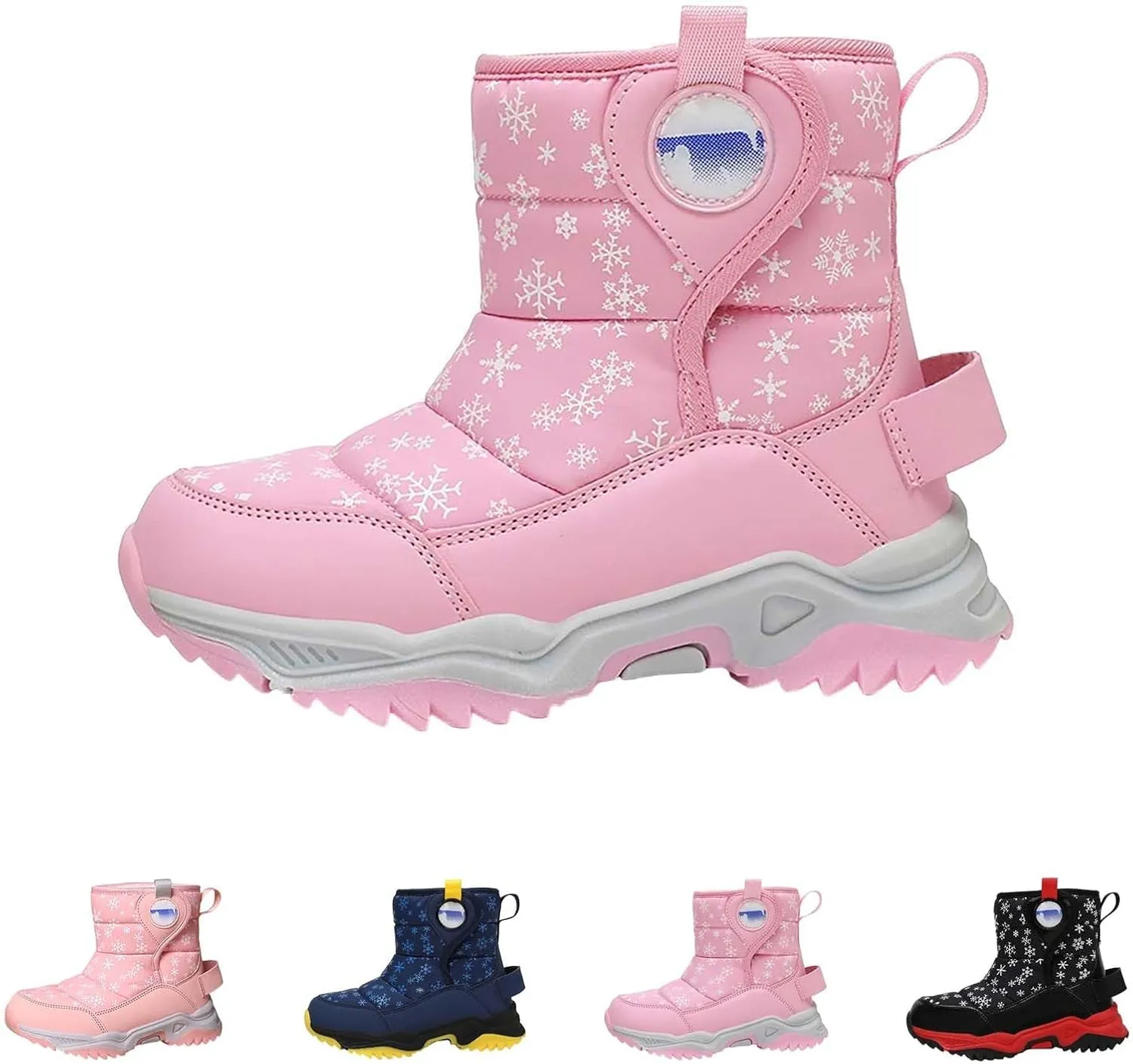 Girls Boys Snow Boots Outdoor Warm Comfortable Non Slip Mid Calf Padded Small Big Kids Winter Girls Knee High Snow Boots