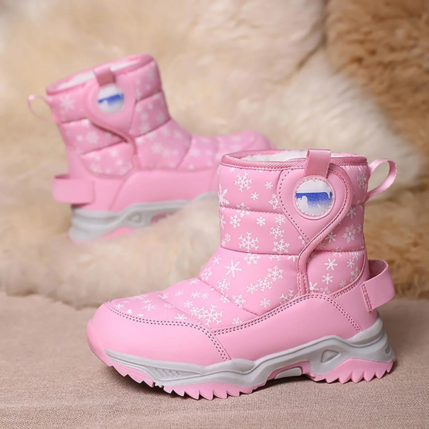 Girls Boys Snow Boots Outdoor Warm Comfortable Non Slip Mid Calf Padded Small Big Kids Winter Girls Knee High Snow Boots