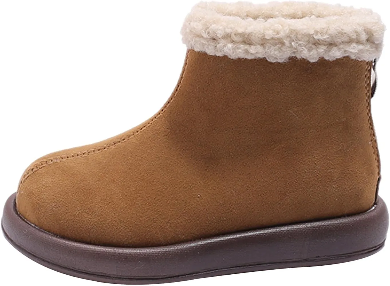 Girls Fuzzy Warm Winter Short Ankle Boots with Furry Faux Fr ining Booties Shoes for Kids Toddler Shoes Girls Boots