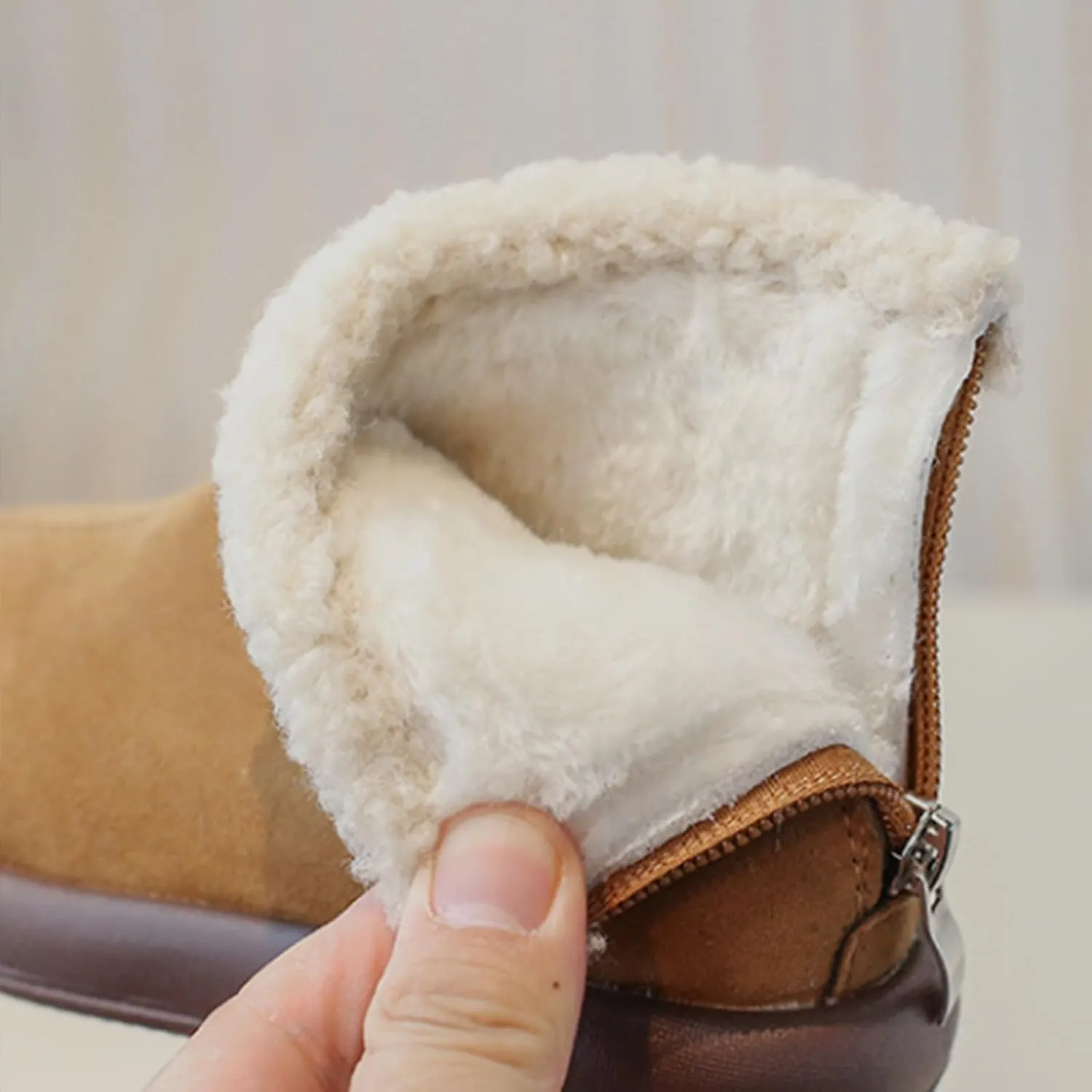 Girls Fuzzy Warm Winter Short Ankle Boots with Furry Faux Fr ining Booties Shoes for Kids Toddler Shoes Girls Boots