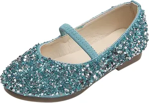 Girls Glitter Slip On Sneakers Baby Girls Dress Dance Flat Shoes Kids Soft Cozy Lightweight Outdoor Bottom Sport Shoes
