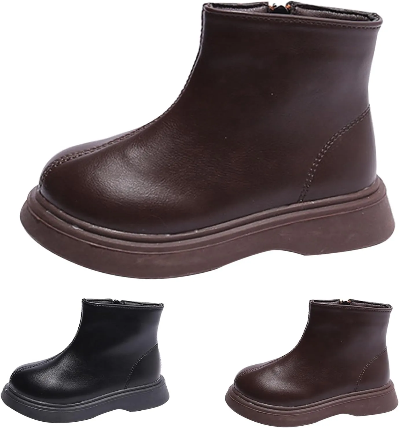 Girls Spring Autumn Winter Ankle Boots Side Zipper Short Boots Toddler Soft Bottom Non Slip Low Calf Boots