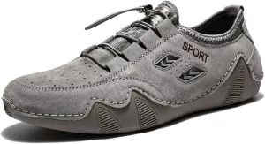 GOSPT Men's Leather Driving Shoes Comfortable Flats Casual Work Loafers